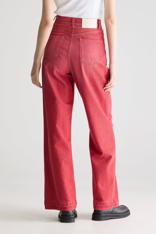 Image of 2-Pantalón denim rojo