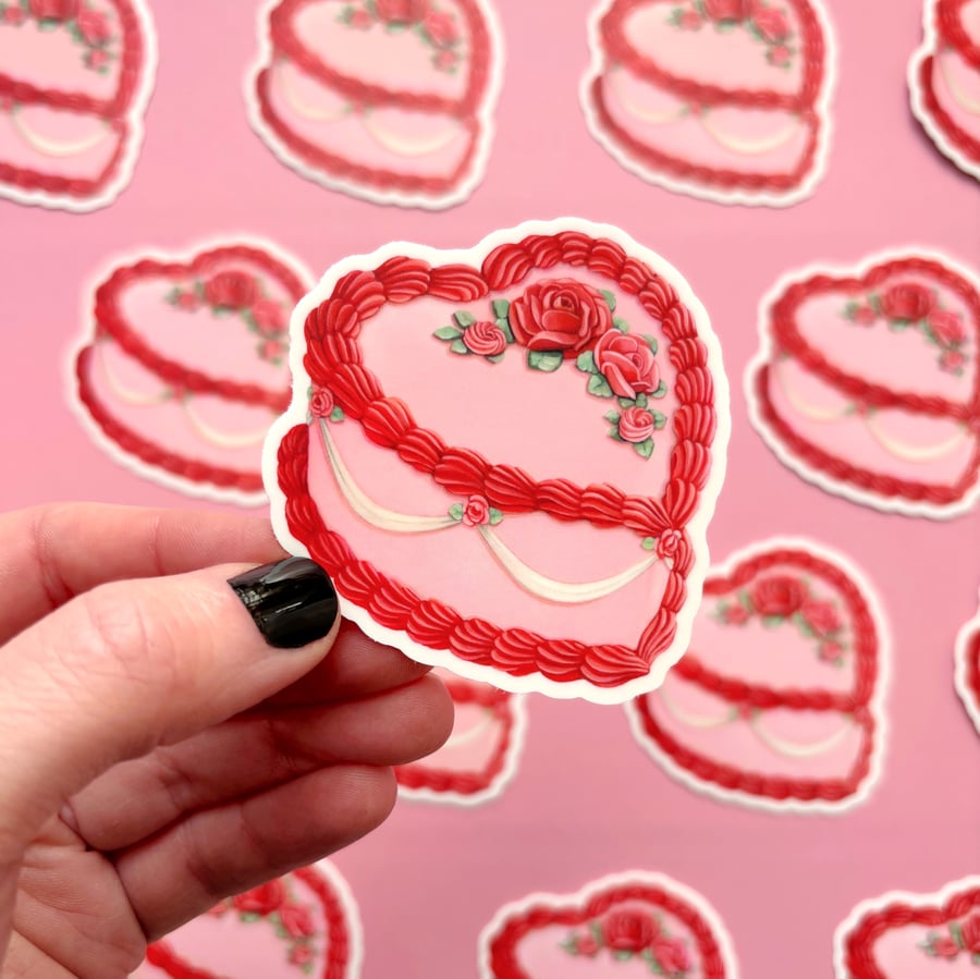 Image of Valentine’s heart  cake sticker