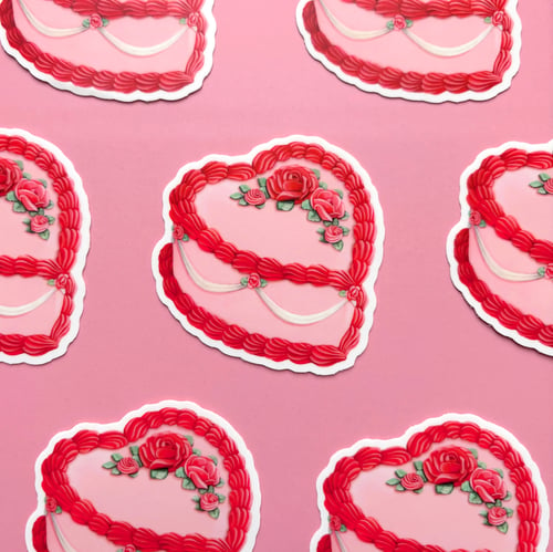 Image of Valentine’s heart  cake sticker