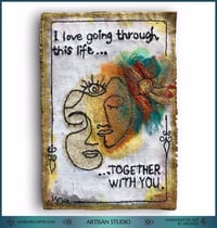 Image 2 of "Together With you" - Handcrafted Textile Greeting Card ┃Mixed Media Art