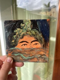 Image 1 of Water Lady. - Handmade ceramic tile with illustration