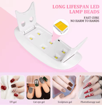 Image 3 of Mini Nail Dryer Machine Portable 6 LED UV Manicure Lamp Home 