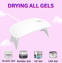Image 5 of Mini Nail Dryer Machine Portable 6 LED UV Manicure Lamp Home 