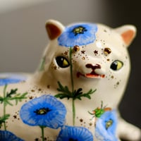 Image 2 of Blue Poppy Cat Figurine