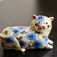 Image 4 of Blue Poppy Cat Figurine