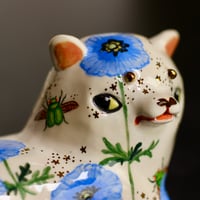 Image 1 of Blue Poppy Cat Figurine