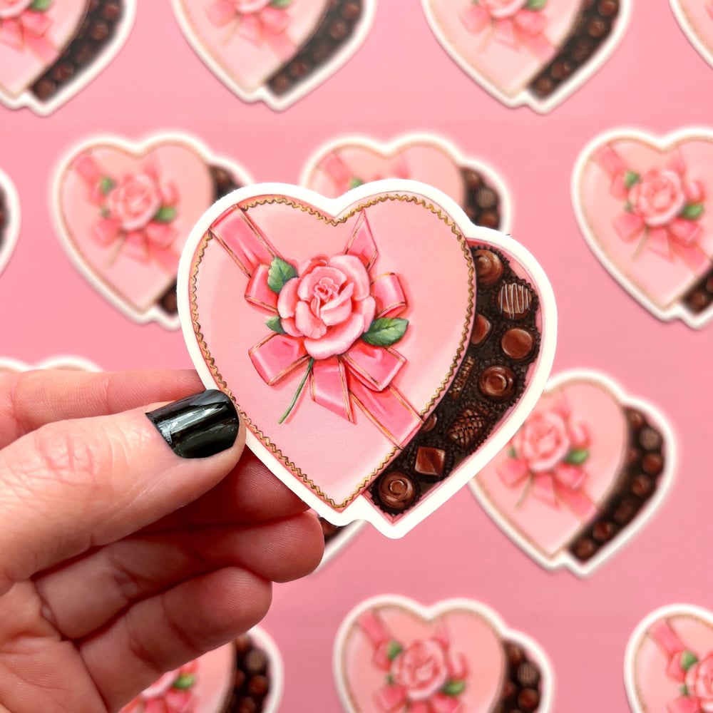 Image of Valentine chocolate box sticker