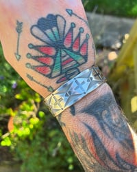 Image 2 of WL&A Handmade Ingot Old Style Cuff #4 - Size 7" to 7.5 Wrist - 7/8th Width