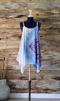 2 Blue White Hand Tie Dye Tank Top