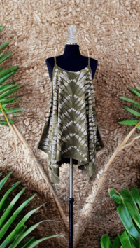 4 Olive Green Hand Tie Dye Tank Top