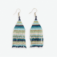 Image 1 of Lexi Blue Beaded Fringe Earrings