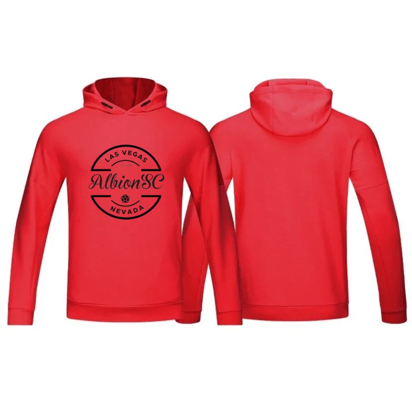 Image of Red Hoodie Black Logo 1