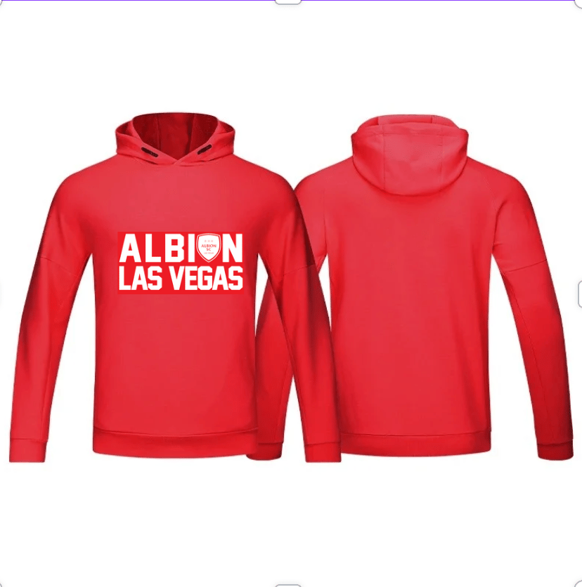 Image of Red Hoodie White Logo 5