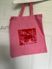 Image 1 of pink dog tote