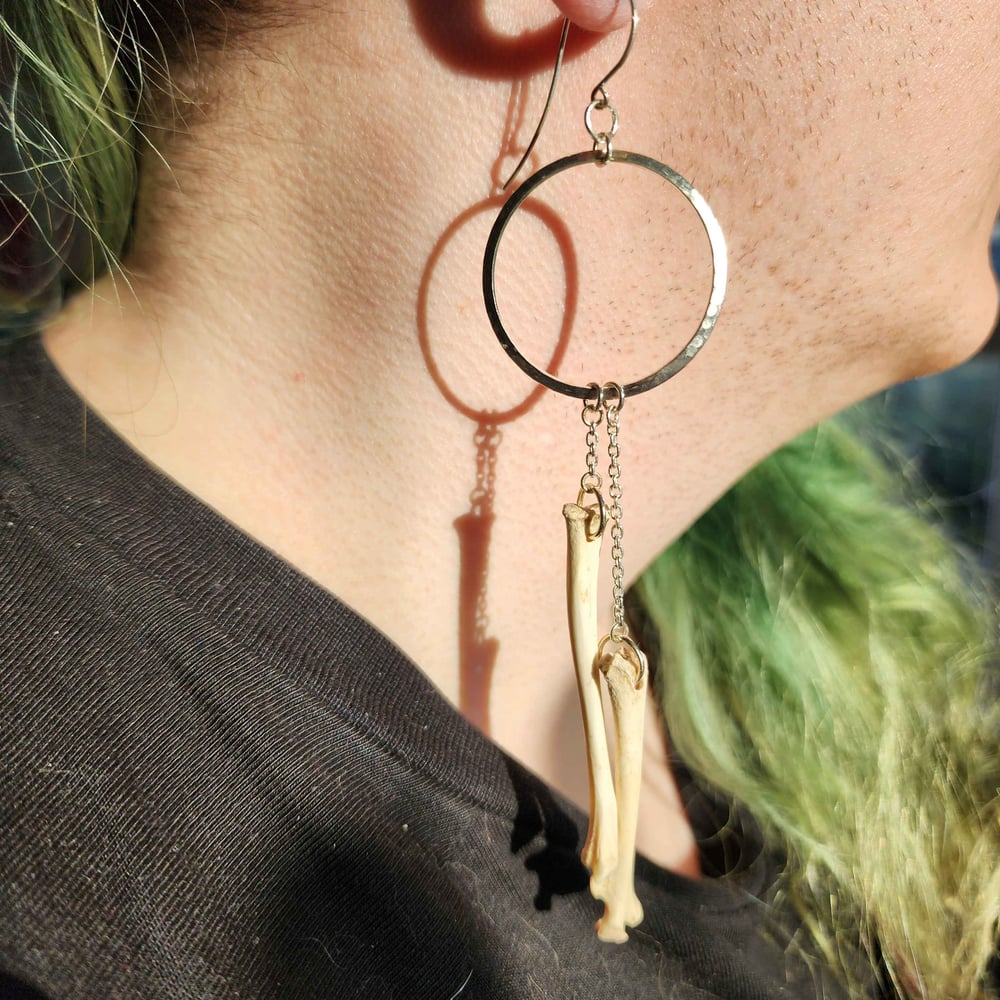 Image of squirrel bone circle earrings