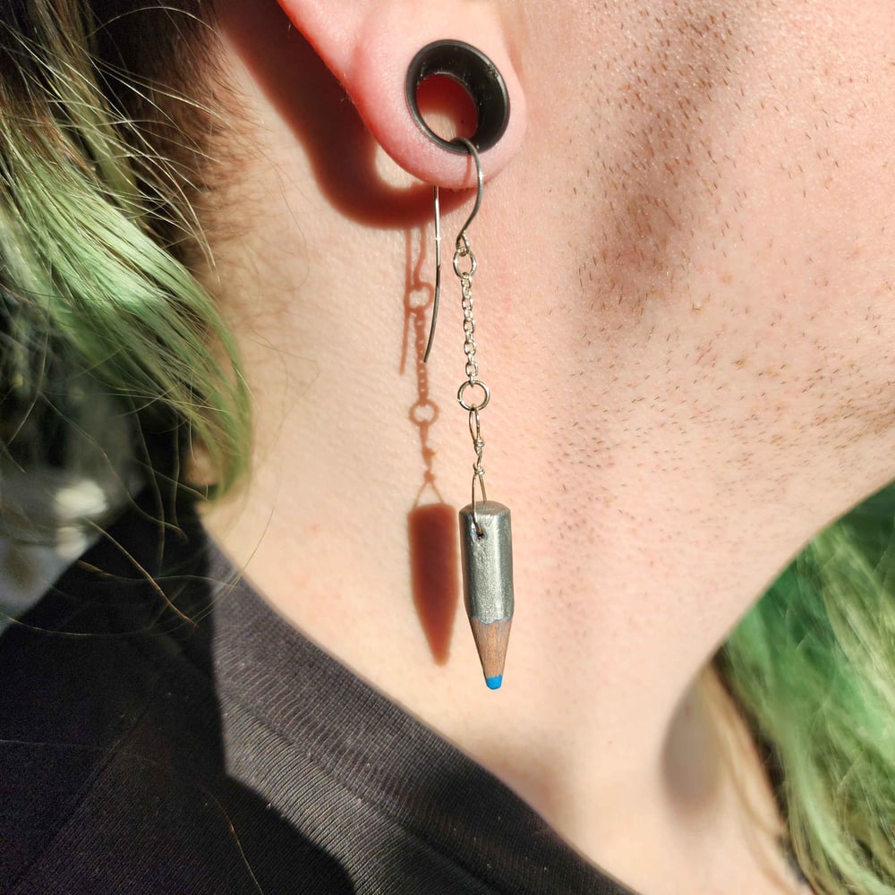 Image of pencil stub earrings