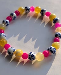 Image 2 of  Spring stretch bracelet/Spring jewelry/Pink/Yellow/Stackable bracelet for women 