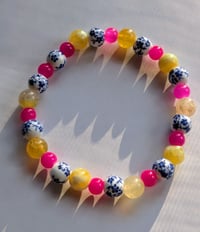 Image 1 of  Spring stretch bracelet/Spring jewelry/Pink/Yellow/Stackable bracelet for women 