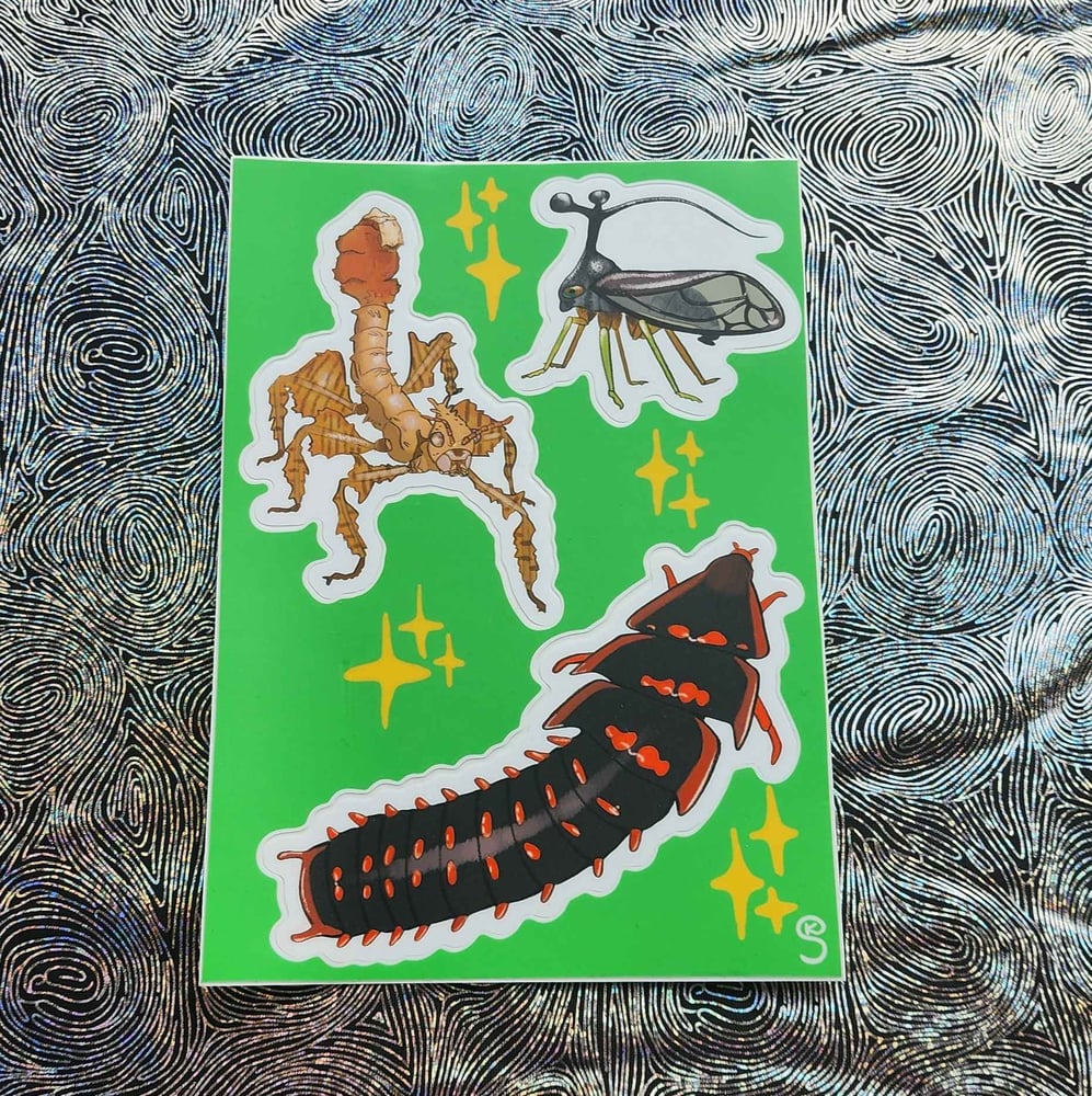 Image of weird bugs sticker sheet