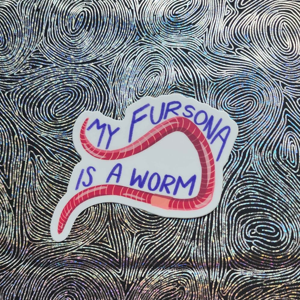 Image of worm fursona sticker