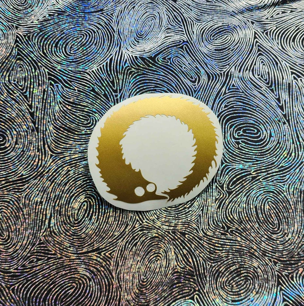 Image of worm on a string sticker