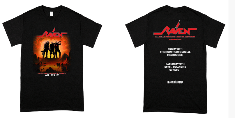 Image of RAVEN - All Hell's Breaking Loose - AUSSIE TOUR SHIRT