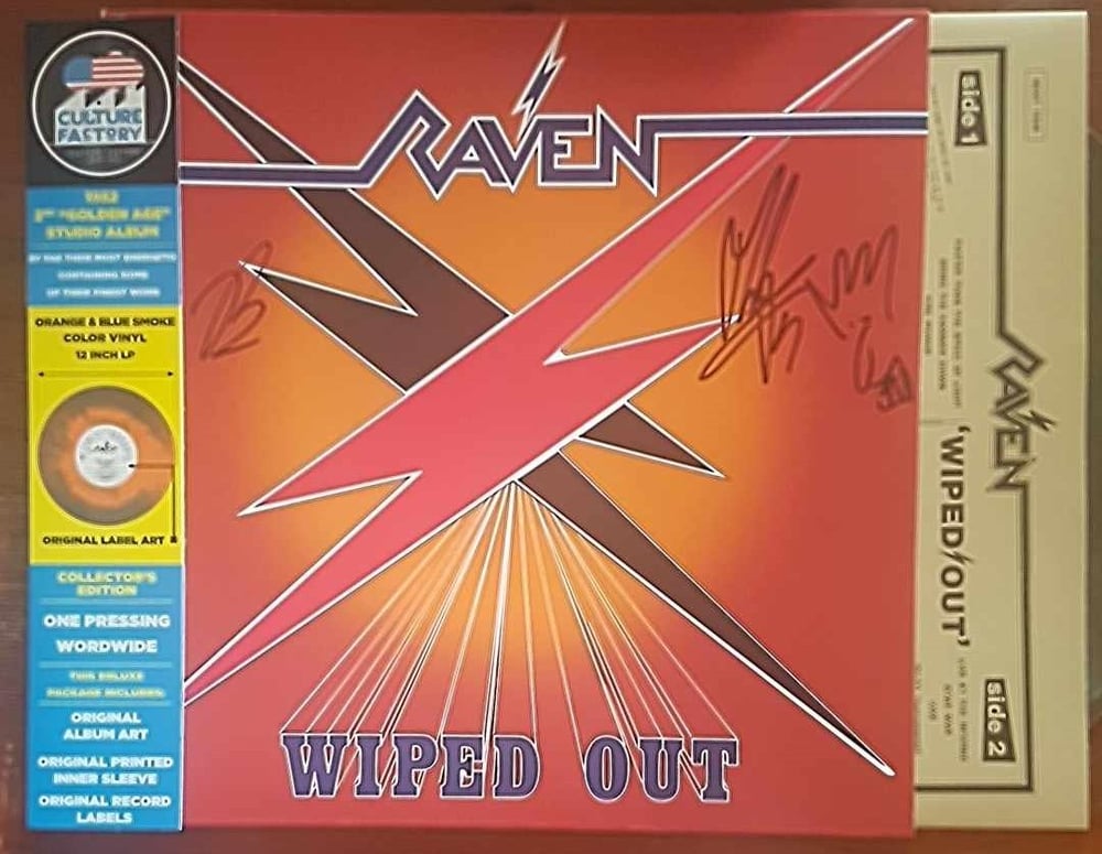 Image of RAVEN - Wiped Out - GOLD VINYL - SIGNED LP