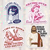 Image 1 of Bookish Stickers, Holographic Book Stickers for Kindle Laptops Water Bottle Tablets Book Merchs
