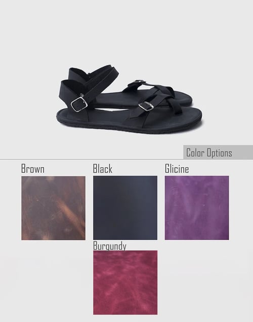 Image of Nova - Leather sandals in Black
