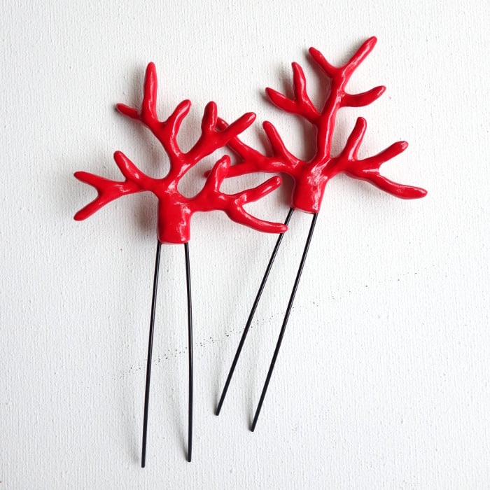 Image of Epingles Corail rouge