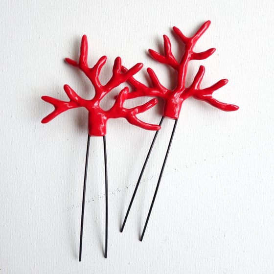 Image of Epingles Corail rouge