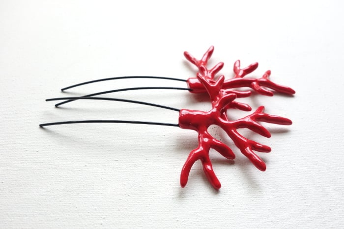 Image of Epingles Corail rouge