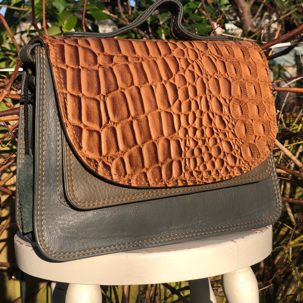 Image of Harlequin Collection - Recycled Leather Crocodile effect #4a