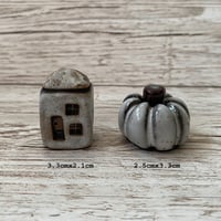 Image 1 of CLEARANCE Tiny Stoneware Ceramic House/Pumpkin