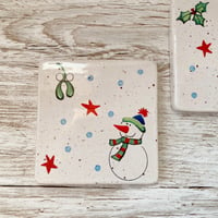 Image 2 of Handmade Christmas Snowpeep Coaster