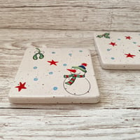 Image 4 of Handmade Christmas Snowpeep Coaster