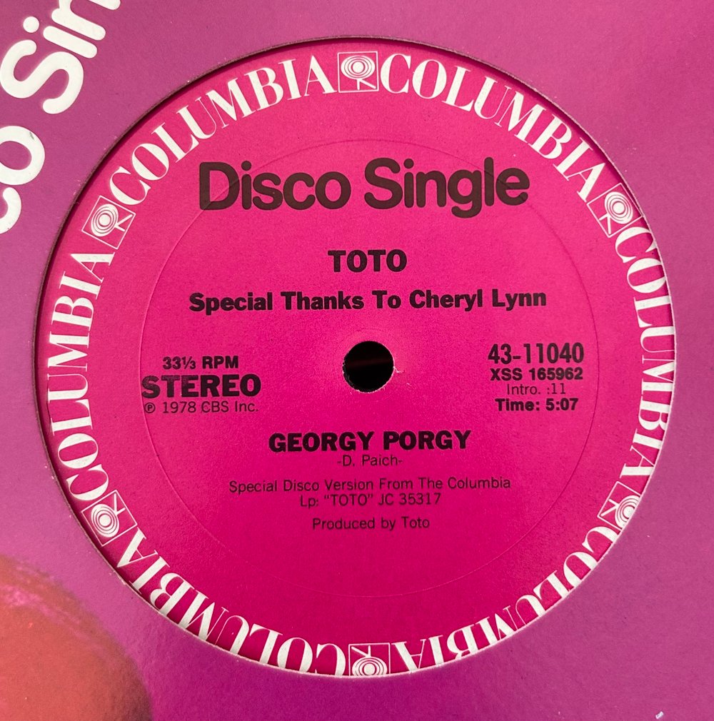 Toto – Georgy Porgy (Columbia) 12”