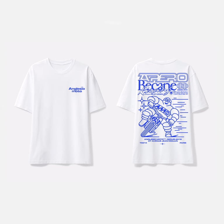TEE WHITE & BLUE  "APERO BECANE 2024"