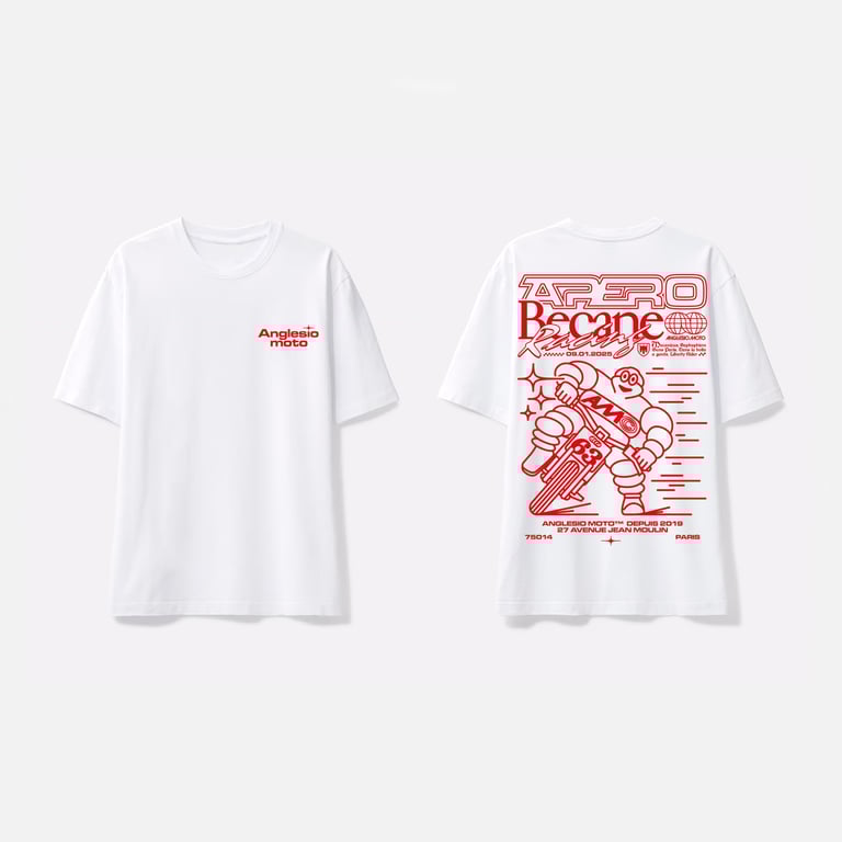 TEE WHITE & RED  "APERO BECANE 2024"