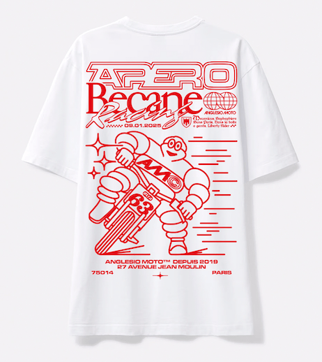TEE WHITE & RED  "APERO BECANE 2024" Image 3