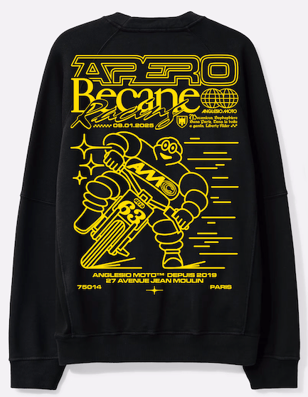 SWEAT CREWNECK BLACK & YELLOW  "APERO BECANE 2024" Image 3