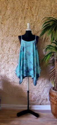 34 Light Blue Hand Tie Dye Tank Top