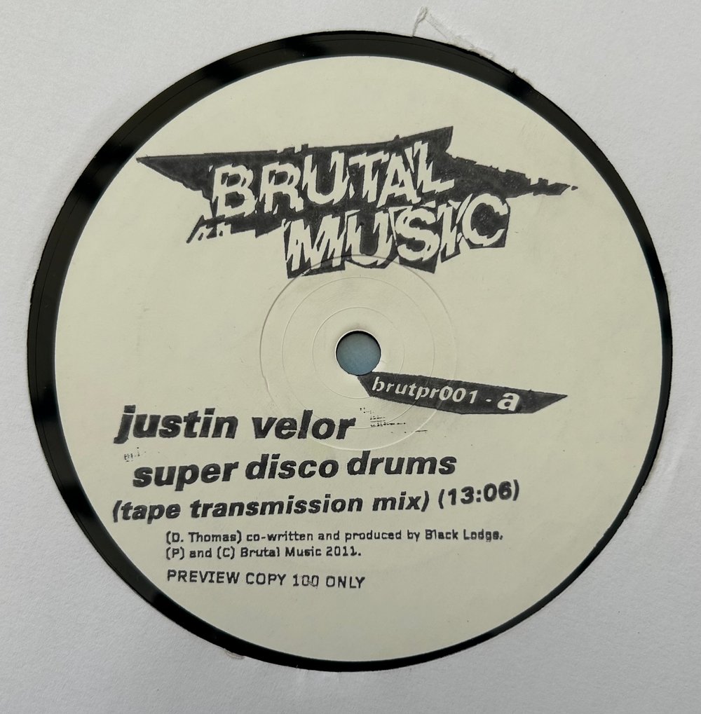 Justin Velor - Super Disco Drums (Brutal Music) 12”