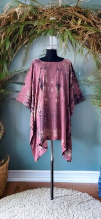 31 Salmon Gray Tie Dyed Dolman Sleeve Cover Up Poncho Top