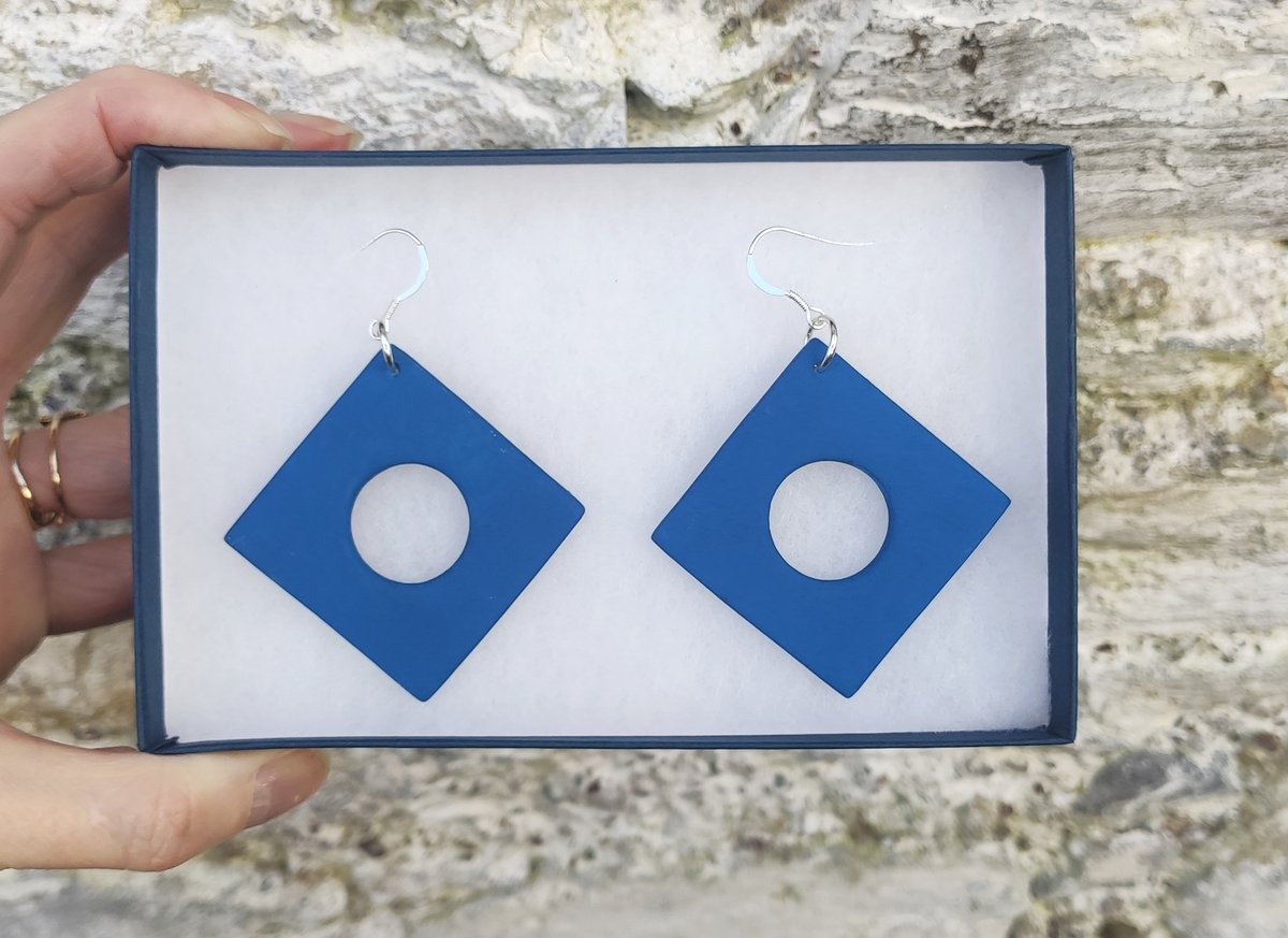 Image of Blue Diamond Earrings