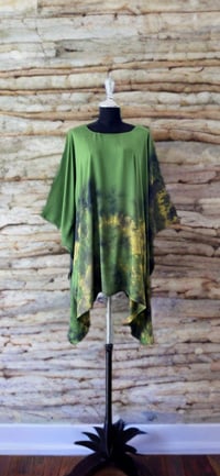 36 Green Tie Dyed Dolman Sleeve Cover Up Poncho Top