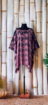 42 Pink Black Tie Dyed Dolman Sleeve Cover Up Poncho Top