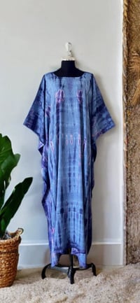 29 Blue Acid Tie Dyed Beach Swimsuit Bathing Suit Cover Up Kaftan Dress