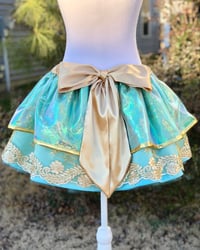 Image 1 of Gold Beaded Sequin on Mesh Jasmine skirt