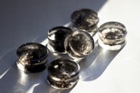 Image 2 of Smoke Plugs -  Epoxy Resin - Round - 6mm - 50mm - Black smoke - Stretched Ears